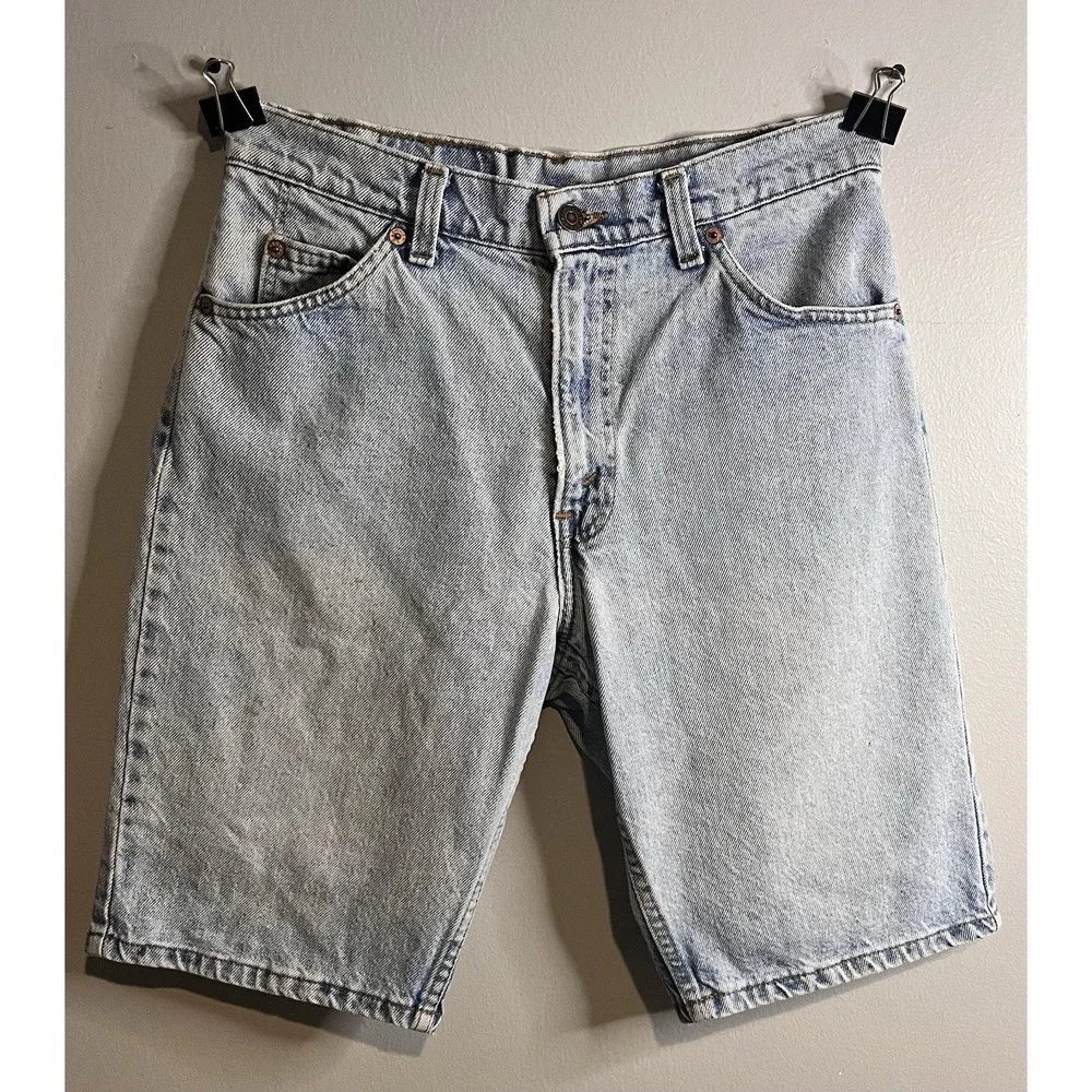 Vintage Levis 550 Relaxed Fit Orange Tab Jean Shorts 1993 Made in USA Size 30